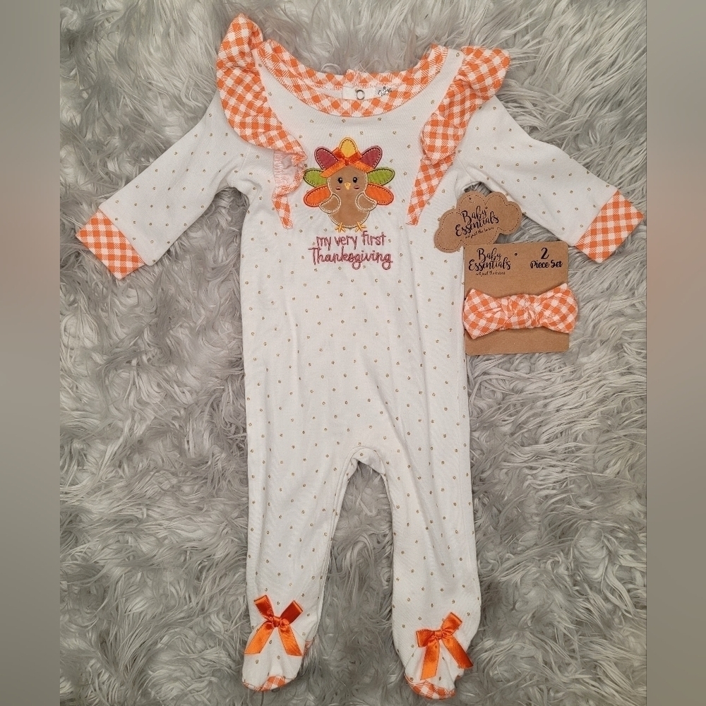 💥5/$30 NEW Baby Essentials First Thanksgiving Footie